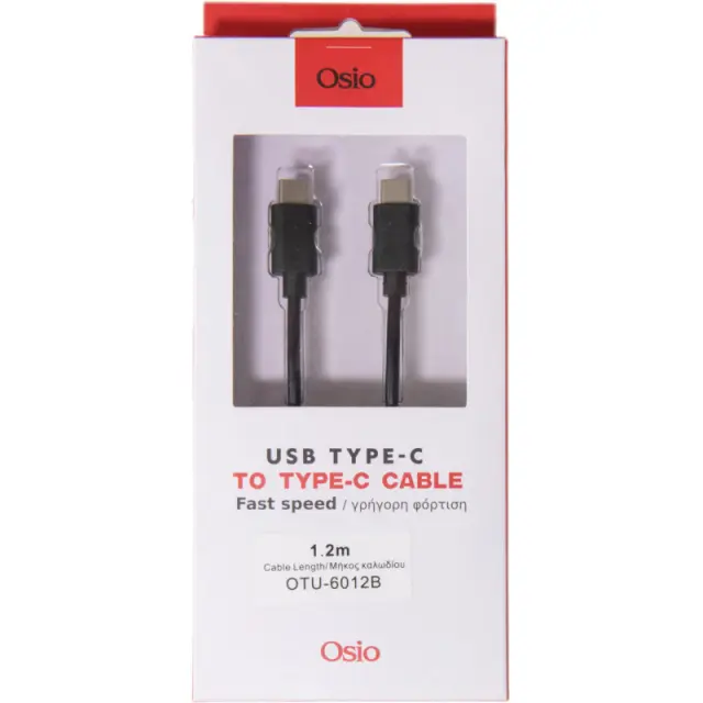 Καλώδιο USB Type-C Σε USB Type-C 1.2m OSIO OTU-6012B 2