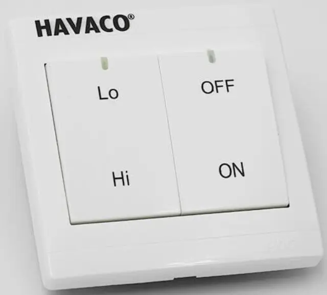 Havaco HRS-01 - Διπλός Διακόπτης Ενεργοποίησης και Επιλογής Ταχύτητας εξαεριστήρων 2