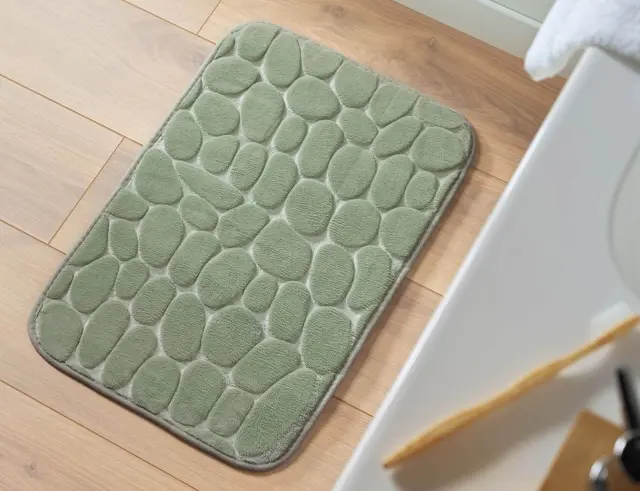 Πατάκι Μπάνιου Ricochet Douceur d'intérieur με memory foam και διαστάσεις 50x80cm - Sage 1802216