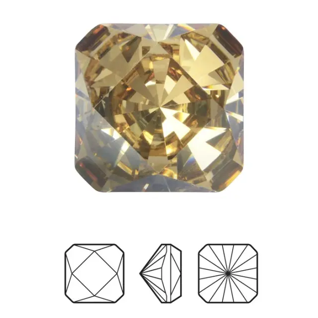 Swarovski 4499 Kaleidoscope Square Fancy Stone Crystal Golden Shadow 10mm - 2τεμ
