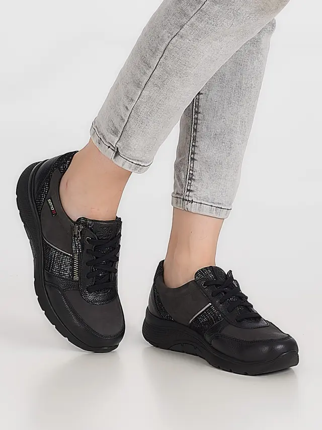 Mephisto/Sano Sneakers Γυναικείο δέρμα/δέρμα Nubuck Μαύρο SAN/IZAE N/BLACK 2