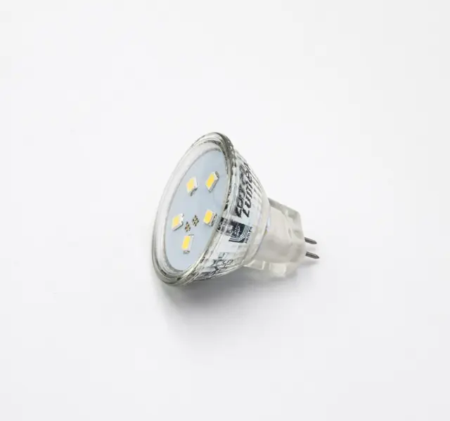 LED ΛΑΜΠΑ MR11 ΓΥΑΛΙΝΟ 2W 12VAC/DC 105° ΛΕΥΚΟ 4000Κ