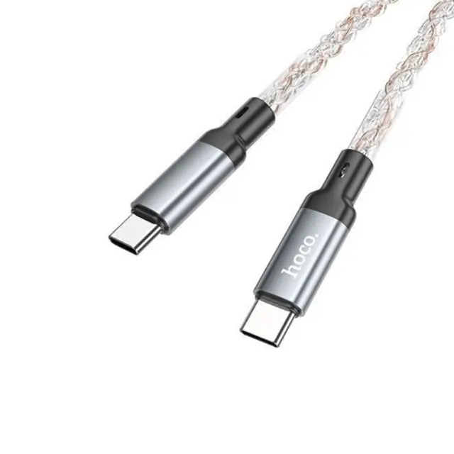 Hoco U112 Shine LED Καλώδιο Type-C σε Type-C 60W PD Πολύχρωμο 1m 2