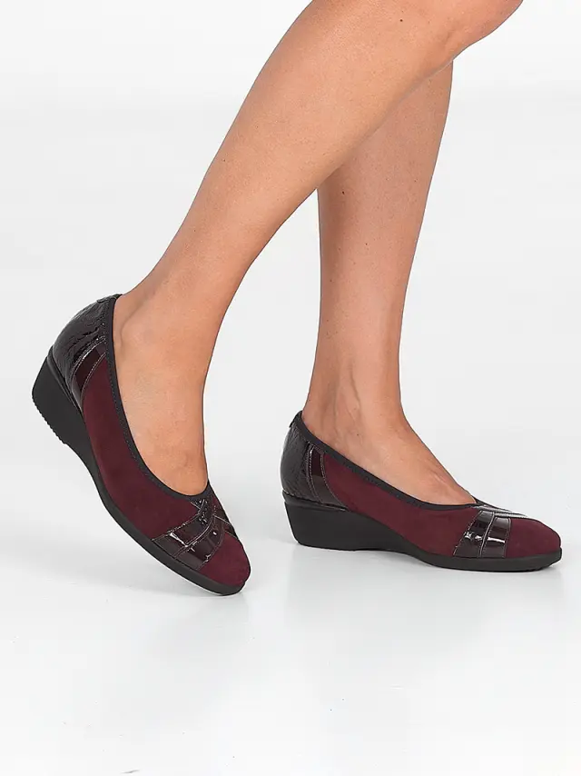 Soffice Sogno Μπαλαρίνες Γυναικείο δέρμα Nubuck/δέρμα λουστρίνι Κόκκινο ASS/7021 VINO 2