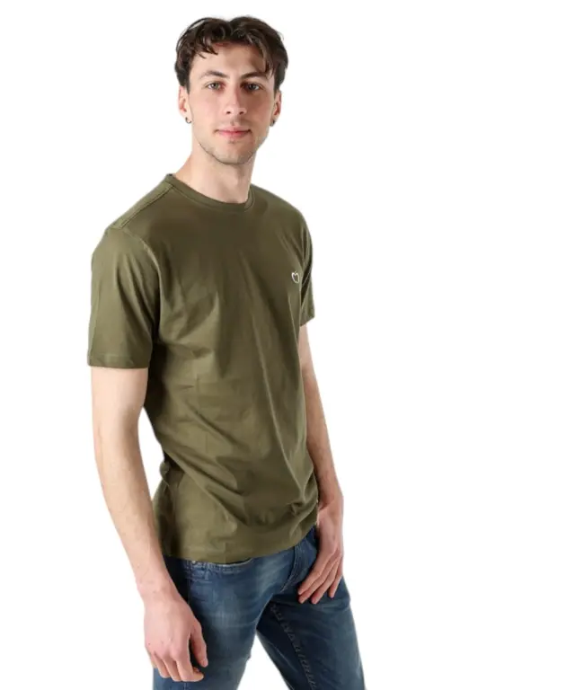 Baci & Abbracci - Ανδρικό T-shirt Crew Neck with Logo BAM3381-MILITA Χακί 2