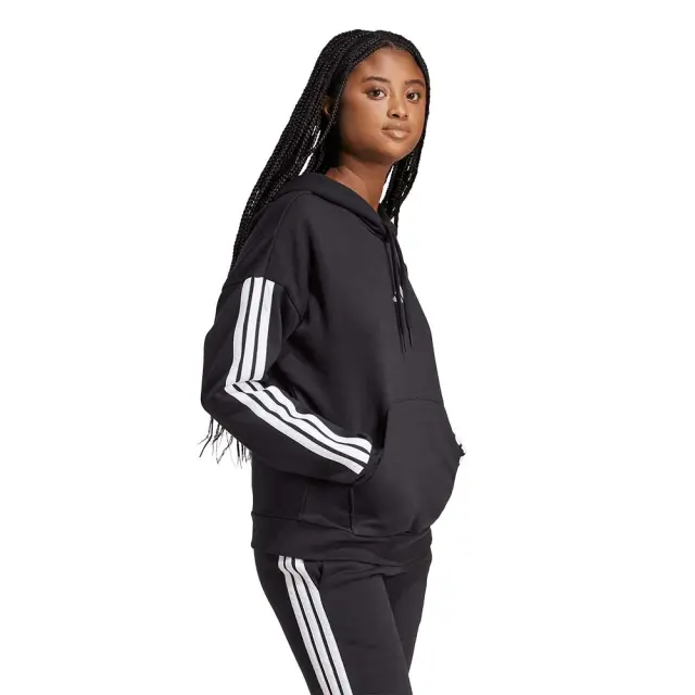 adidas Sportswear Women's 3Stripes Fleece Hoodie Μαύρο JX2538 (adidas Sportswear) 3