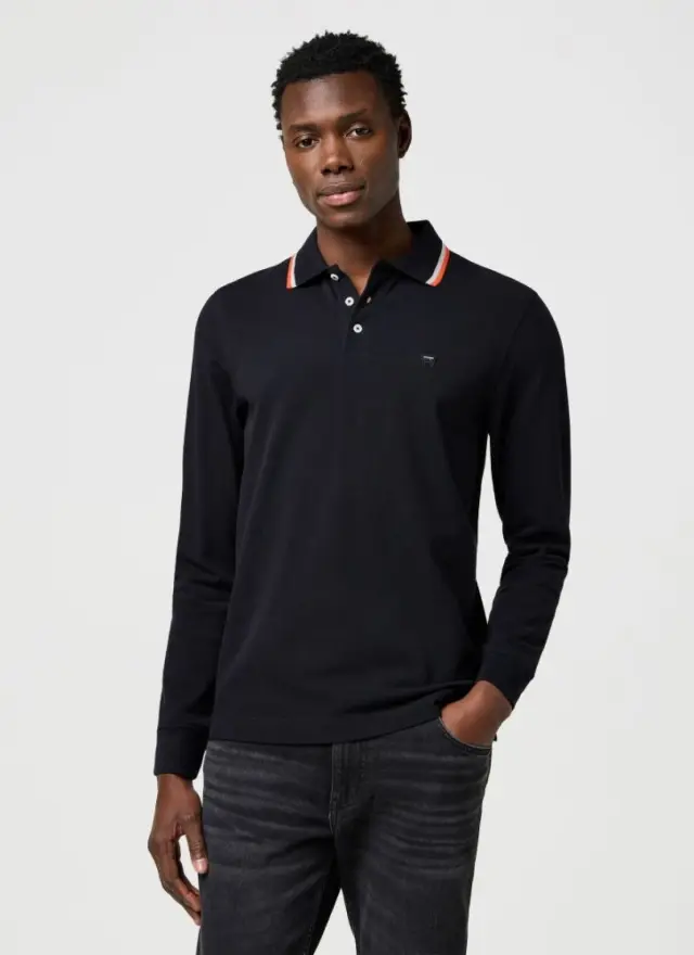 Wrangler Ανδρική Pique Polo Mπλούζα 112371505 – Black - S