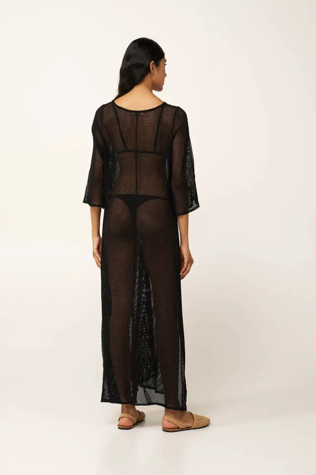 Εντυπωσιακό Maxi Mesh Φόρεμα Θαλάσσης Vamp 24514 BLACK 3