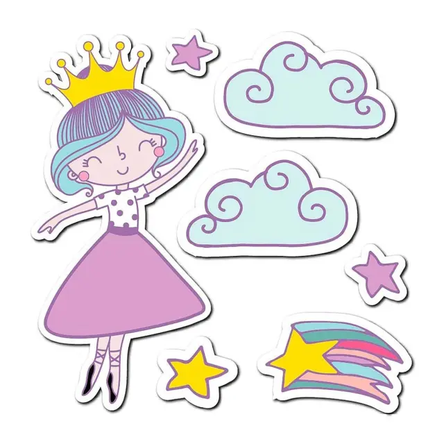 Αυτοκόλλητα Τοίχου Βινυλίου Ango Unicorns Princess 11113 3