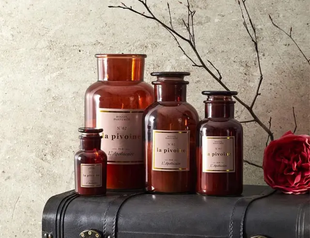 Αρωματικό κερί Apothecary Home Deco Factory με διάρκεια καύσης 110 ώρες, άρωμα Pivoine και διαστάσεις 14x25.5cm BO0134 2