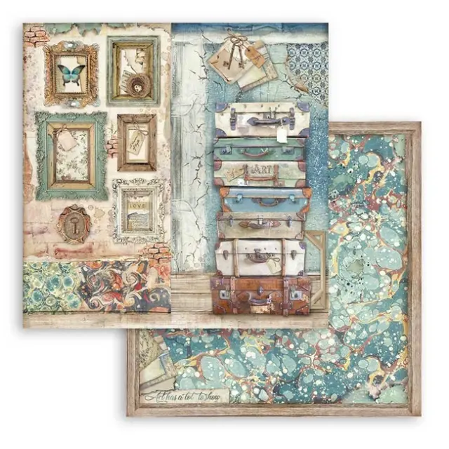 Χαρτί Scrapbooking Stamperia Διπλής Όψης - Luggage - 31x30cm