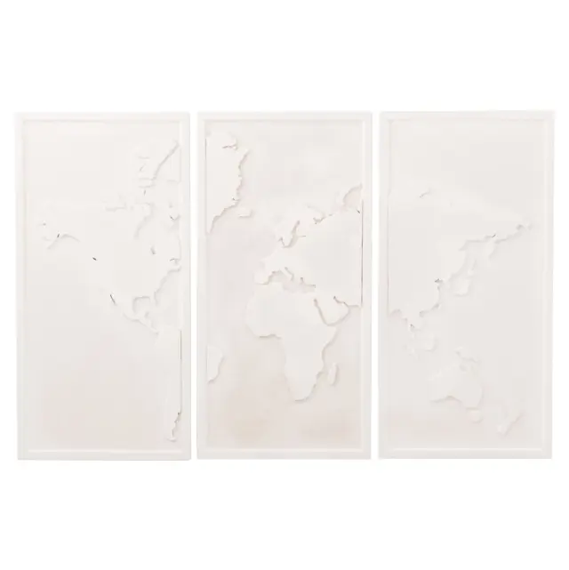 ΠΙΝΑΚΑΣ 3-ΠΤΥΧΟΣ WORLD MAP FB94504 MDF ΣΕ ΥΠΟΛΕΥΚΟ ΧΡΩΜΑ 180x4(πάχος)x120Υεκ.
