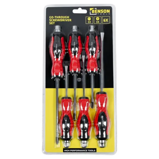 Go-trough screwdriver set 6 pieces