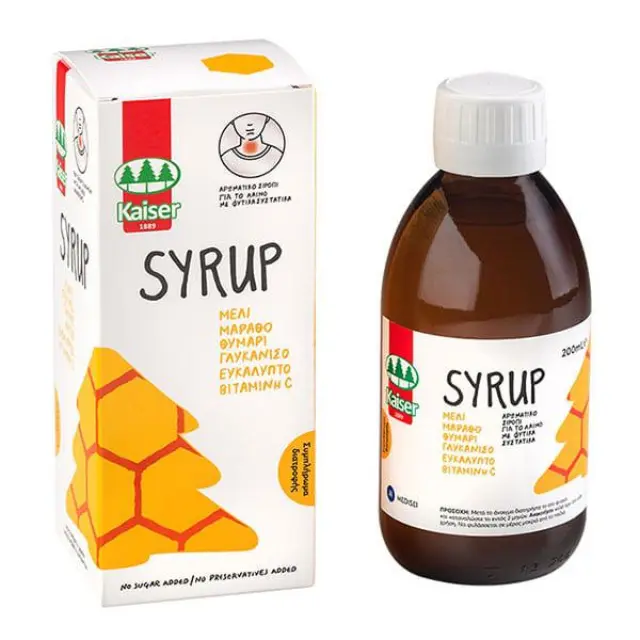 Kaiser Syrup Σιρόπι για τον Ερεθισμένο Λαιμό με βότανα, μέλι και βιταμίνη C 200ml