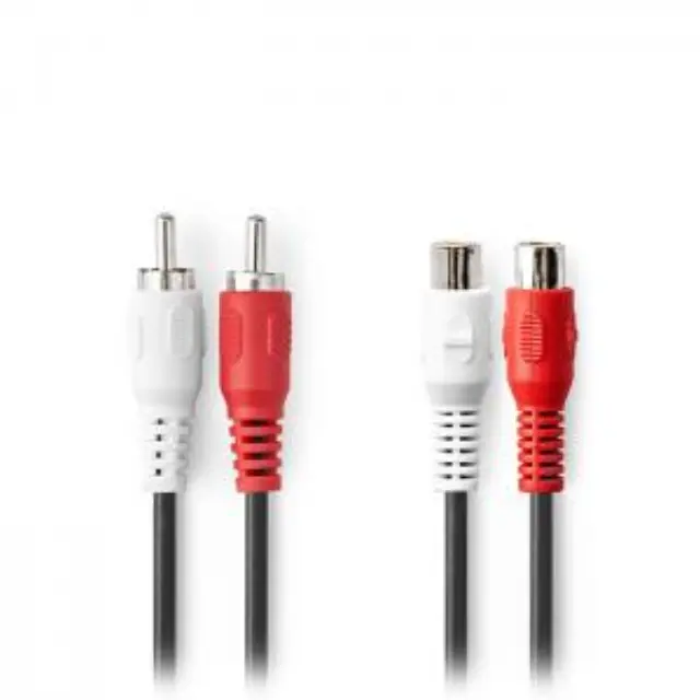 Καλώδιο προέκτασης stereo 2x RCA, 10.0m σε μαύρο χρώμα. 2