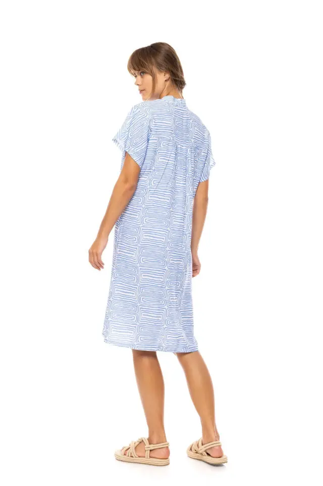 Beachwear B553 Midi Ice Blue Geo Pink Label 3