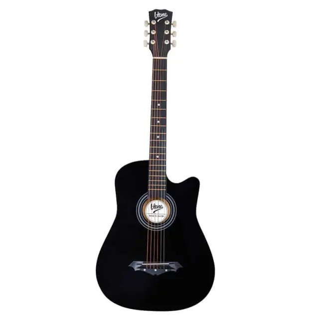 V-TONE AG ONE BK acoustic guitar 4/4 black to learn for beginners picks strap spare strings cover chords set 2