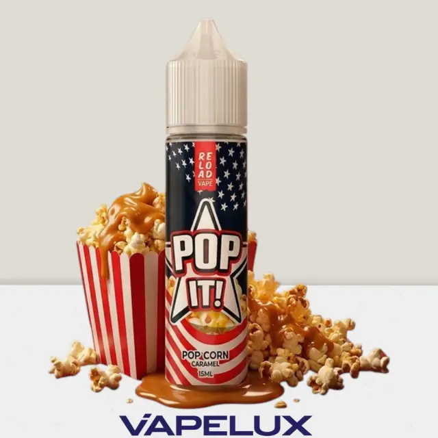Reload Vape Flavor Shots Pop It - Pop Corn Caramel 15ml to 60ml