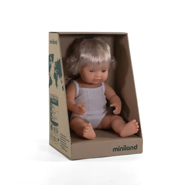 MINILAND DOLLS MINILAND ΚΟΥΚΛΑ ΚΑΥΚΑΣΙΑ ΞΑΝΘΙΑ 38 CM ΜΕ ΕΣΩΡΟΥΧΑ 2
