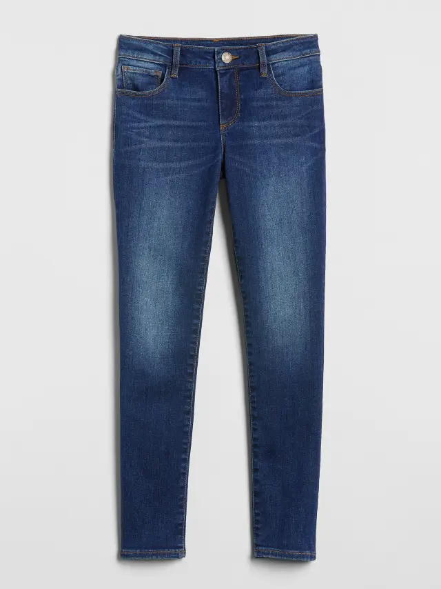 Μπλε Παιδικό Super Skinny Τζιν με Stretch Dark indigo - 7