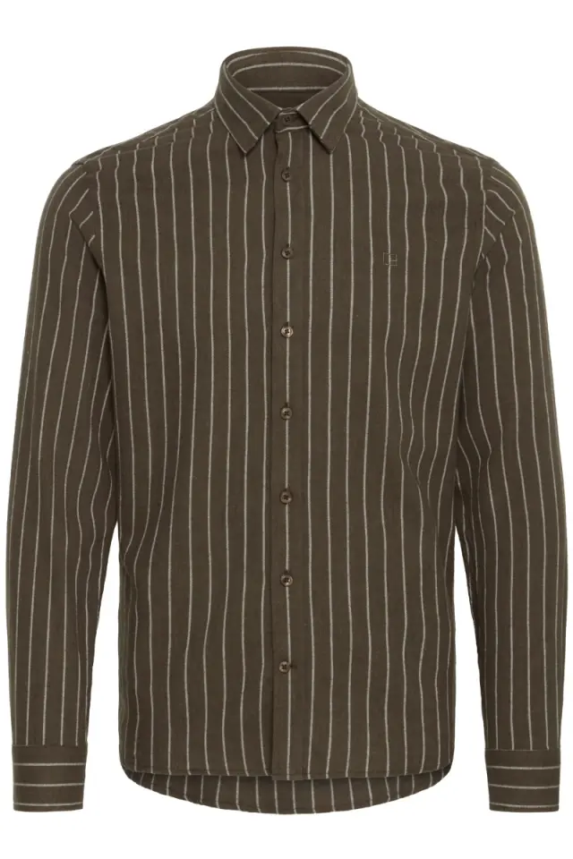 Casual Friday Ανδρικό ANTON Πουκάμισο – Black Olive Melange - M