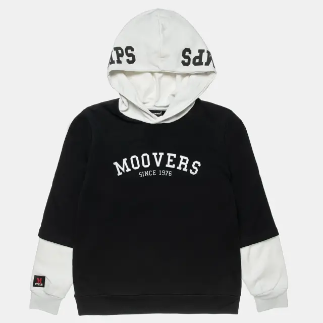 Μπλούζα φούτερ Moovers με ανάγλυφα γράμματα