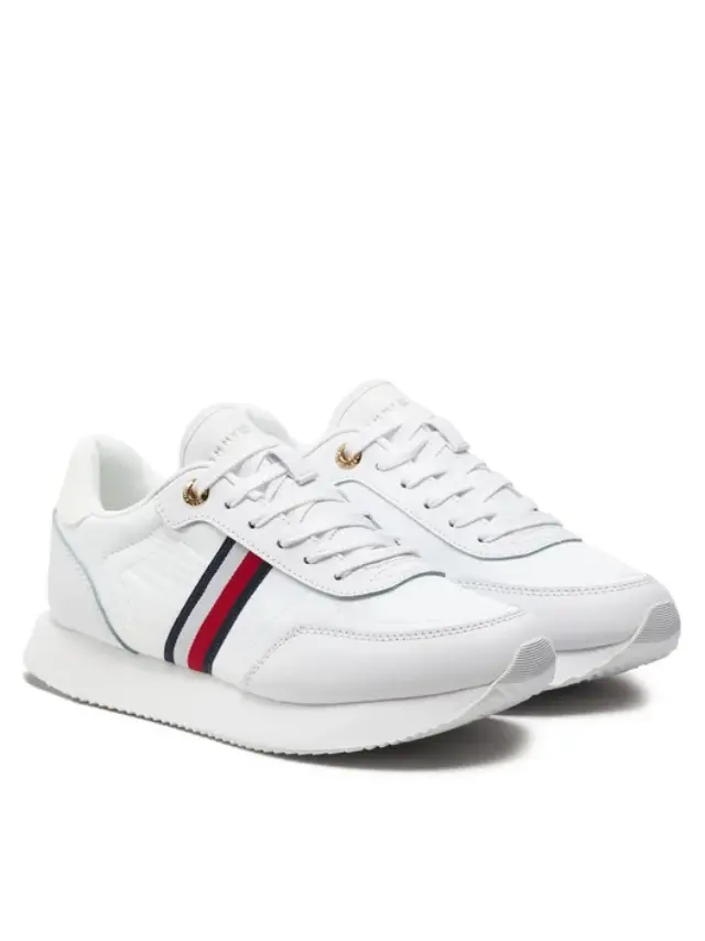 Tommy Hilfiger – Γυναικεία Sneakers Essential Runner Global Stripes FW0FW08005-YBS Λευκό 2