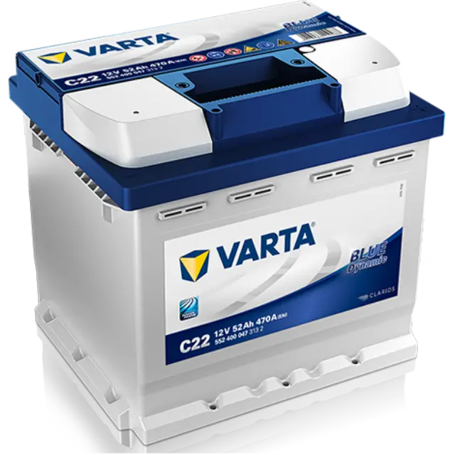 VARTA BLUELINE ΔΕΞ. ΜΠΑΤΑΡΙΕΣ C22 (52Ah/470A) 207x175x190mm