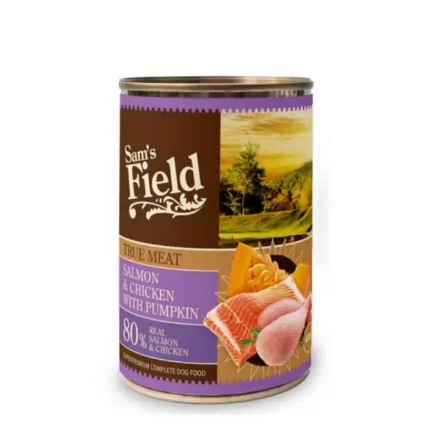 Sam's Field Κονσέρβα Σκύλου Adult Salmon & Chicken with Pumpkin 400gr Μονόχρωμο