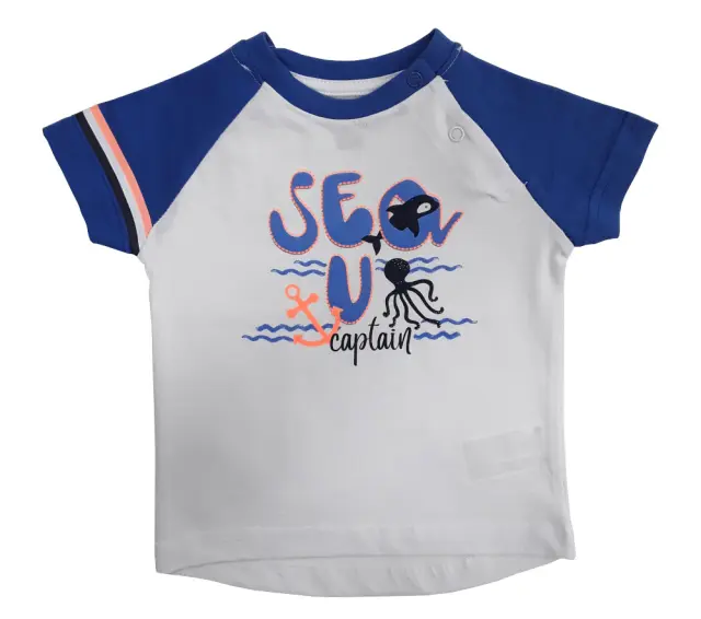 T-shirt Μπλουζάκι Sea U Captain Venere White Blue 8010659 - 12 M (80cm)