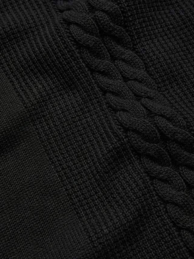 JCOGRID CABLE KNIT CREW NECK black - XXL 3