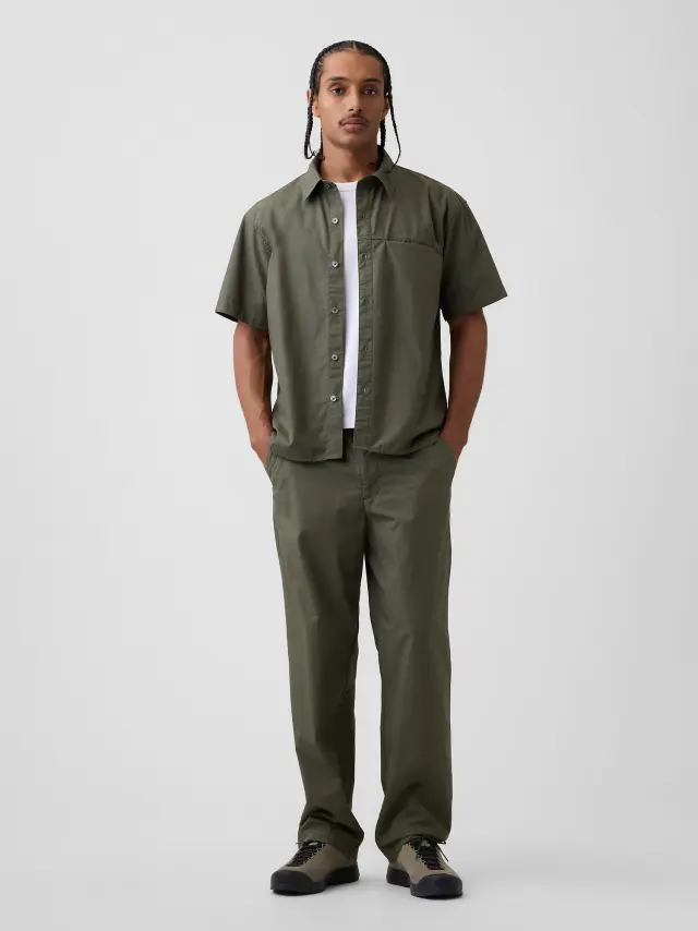 Ανδρικό Παντελόνι '90s Loose από Ποπλίνα Tweed green