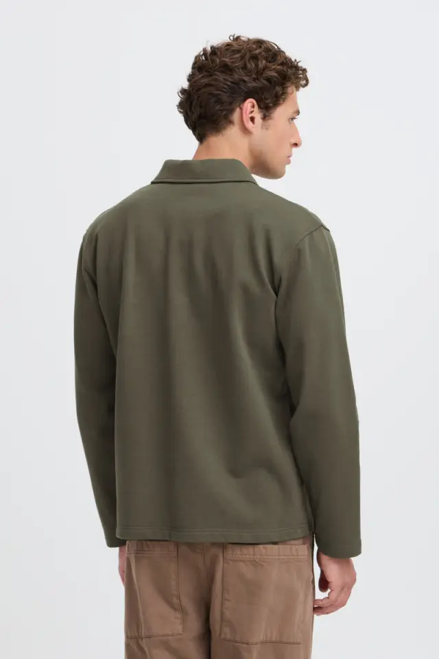 Casual Friday RAMON Φούτερ με Κουμπιά – Khaki - XXL 2