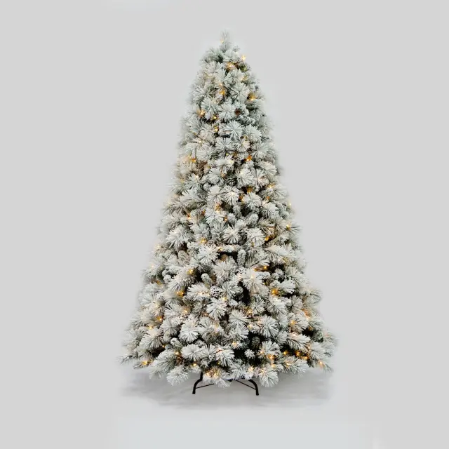 XMAS ΔΕΝΤΡΟ PVC ΠΡΑΣΙΝΟ ΜΕ ΧΙΟΝΙ HARD NEEDLE PRE-LIT 6W 340LED WW IP44 220-240V ΑΝΤΑΠΤ. 1.5M / XPRELITTR180SN