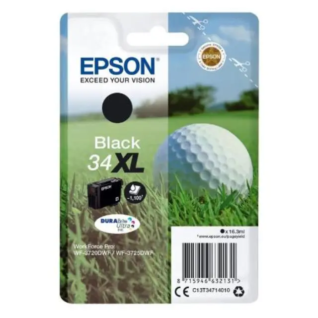 Epson 34XL Γνήσιο Μελάνι Εκτυπωτή InkJet Μαύρο (C13T34714010)