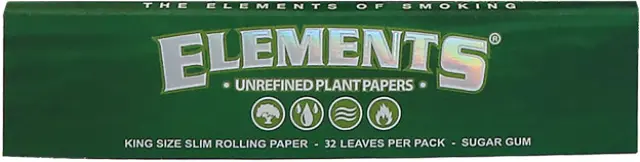 Elements Green King Size Slim Rolling Paper 32pcs