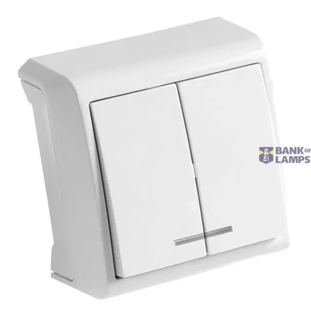 Vera White Illuminated Two Gang Switch (NANU)