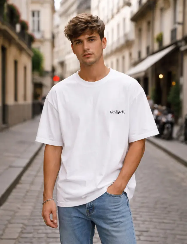 T-shirt Noshame® Oversized Λευκό με τύπωμα - 142681 - XXL 2
