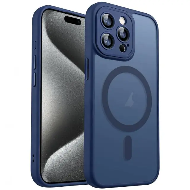 Frosted Magsafe Θήκη για iPhone 15 Pro Max- Midnight Blue OEM