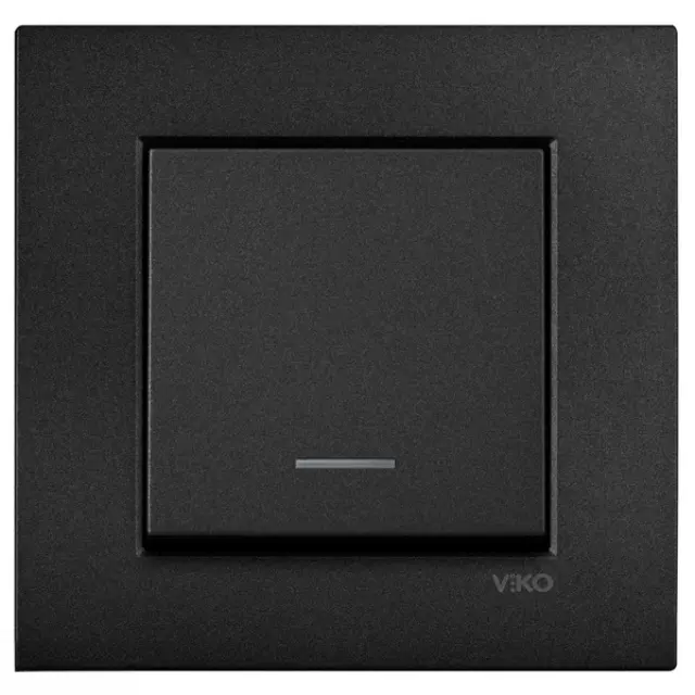 Novella-Trenda Black (Quick Connection) Illuminated Two Way Switch