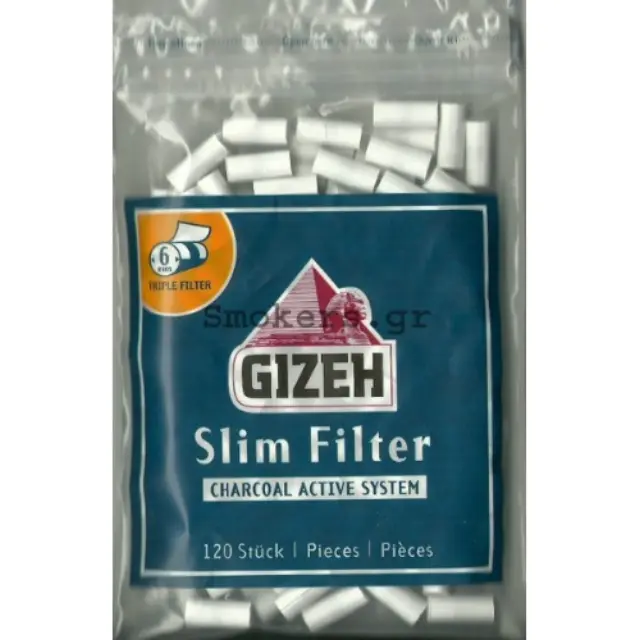 Gizeh Φιλτράκια Άνθρακας Slim σε Σακουλάκι - 6mm