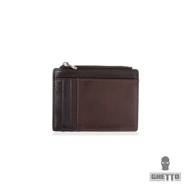 Ghetto Slim Leather Card Holder Wallet with Zipper Pocket | Minimalist RFID Style Άλλο/Πολύχρωμο