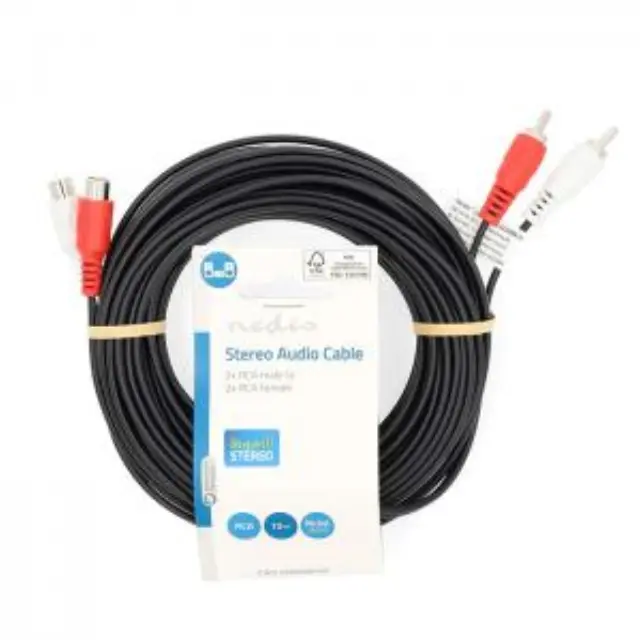 Καλώδιο προέκτασης stereo 2x RCA, 10.0m σε μαύρο χρώμα. 3
