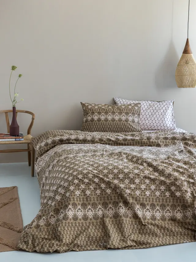 Σετ Σεντόνια 170Χ260 Μονά Fashion Life Palamaiki FL6218 Καφέ 100% βαμβακερόΧωρίς Λάστιχο