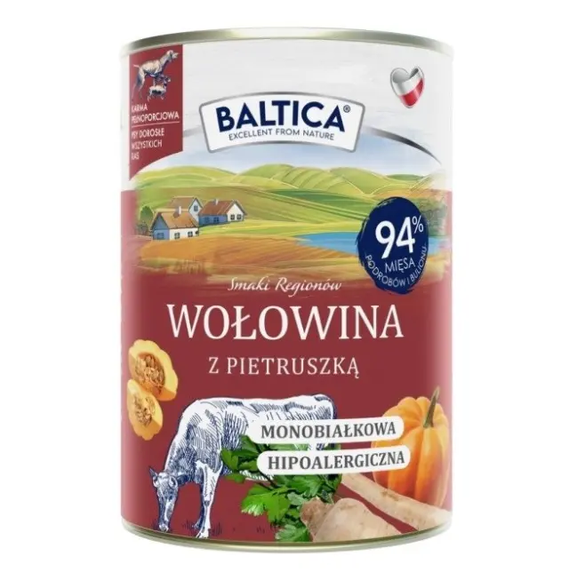 BALTICA Smaki regionów Beef with parsley - wet dog food - 400g