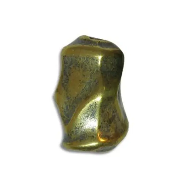 Επιμεταλλωμένη Χάντρα Hammered Tube Brass 17x10mm - 6τεμ