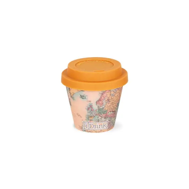 iDrink Old Map Κούπα Μπαμπού με Καπάκι Κίτρινη 90ml/ ID5112 (i-Total)