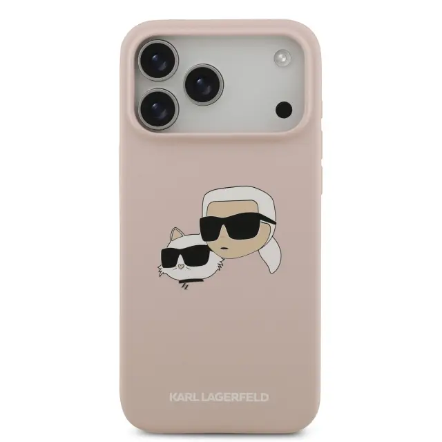 Karl Lagerfeld Liquid Silicone Double Heads MagSafe Case for iPhone 17 Pro Max Pink 3