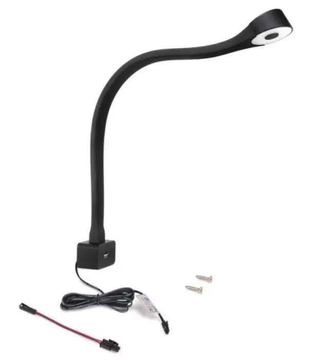 ΦΩΤΙΣΤΙΚΟ ΔΙΑΒΑΣΜΑΤΟΣ EMUCA ALGOL LED 4000K 5218214 ΜΕ ΘΥΡΑ USB ΕΥΚΑΜΠΤΟ ΜΑΥΡΟ