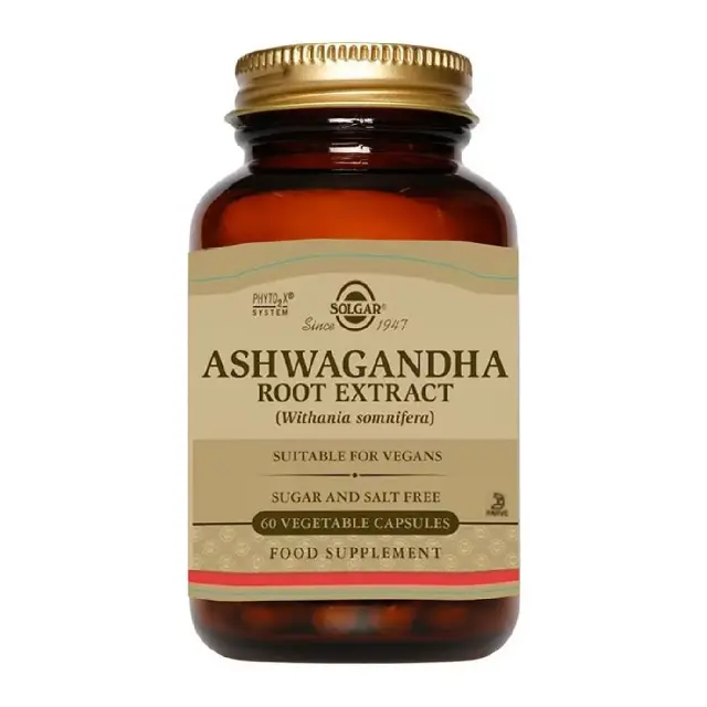 Solgar Ashwagandha Root Extract Συμπλήρωμα Διατροφής Ιδανικό Για Άτομα Με Στρες, Άγχος & Χρόνια Κόπωση 60 κάψουλες